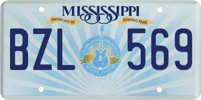 MS license plate BZL569