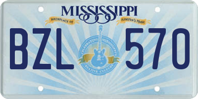 MS license plate BZL570