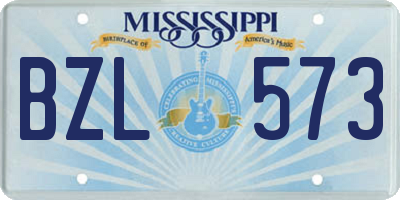 MS license plate BZL573
