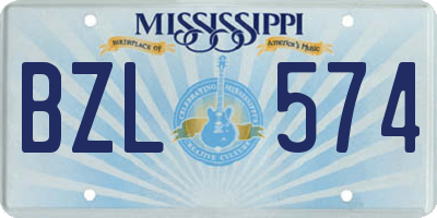 MS license plate BZL574
