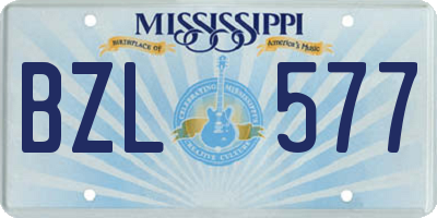 MS license plate BZL577