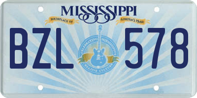 MS license plate BZL578