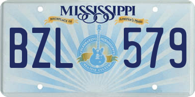 MS license plate BZL579
