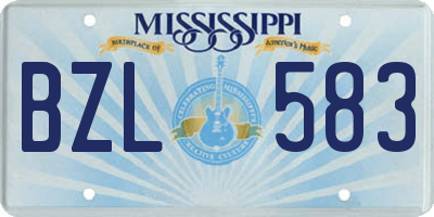 MS license plate BZL583