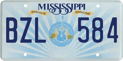 MS license plate BZL584