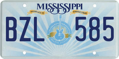 MS license plate BZL585