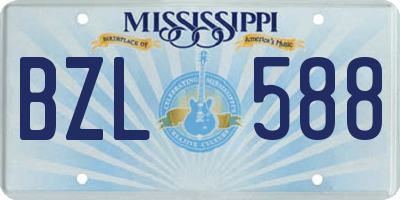 MS license plate BZL588