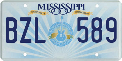 MS license plate BZL589