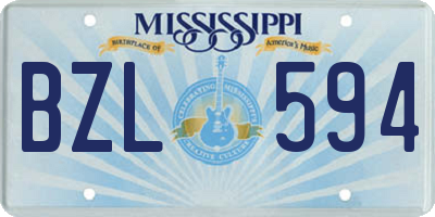 MS license plate BZL594