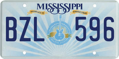 MS license plate BZL596