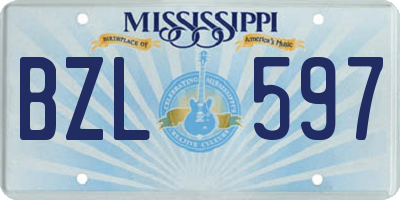 MS license plate BZL597