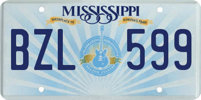 MS license plate BZL599
