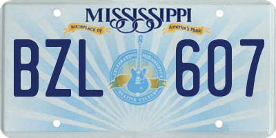 MS license plate BZL607