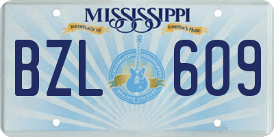MS license plate BZL609