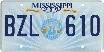 MS license plate BZL610