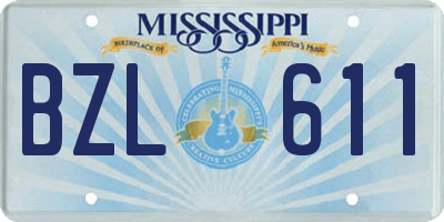 MS license plate BZL611