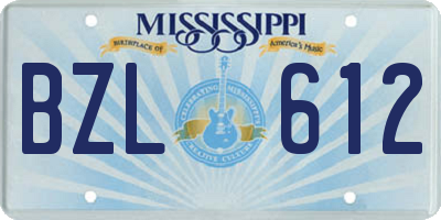 MS license plate BZL612