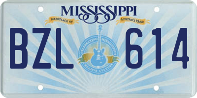 MS license plate BZL614