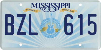 MS license plate BZL615