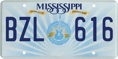 MS license plate BZL616