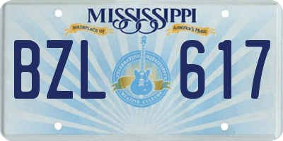 MS license plate BZL617