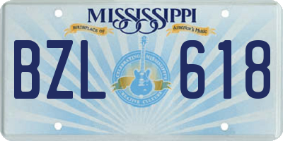 MS license plate BZL618