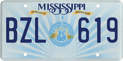 MS license plate BZL619