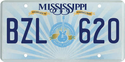 MS license plate BZL620