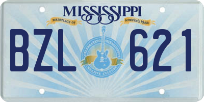MS license plate BZL621