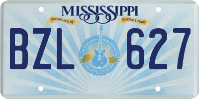 MS license plate BZL627