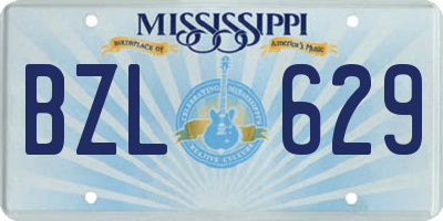 MS license plate BZL629
