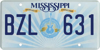 MS license plate BZL631