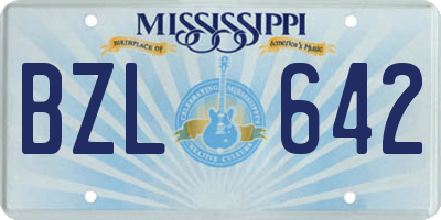 MS license plate BZL642