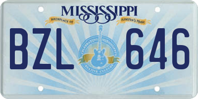MS license plate BZL646