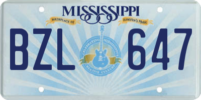 MS license plate BZL647