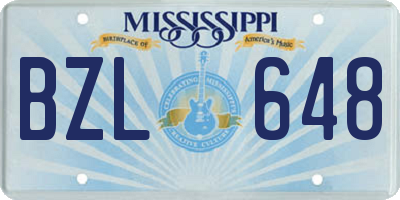 MS license plate BZL648