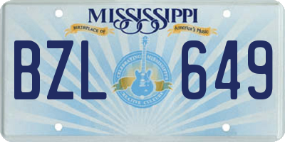 MS license plate BZL649