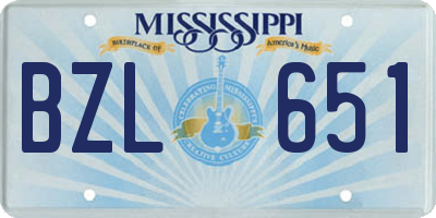 MS license plate BZL651