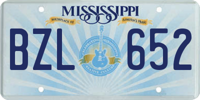 MS license plate BZL652