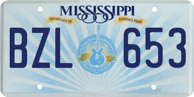MS license plate BZL653