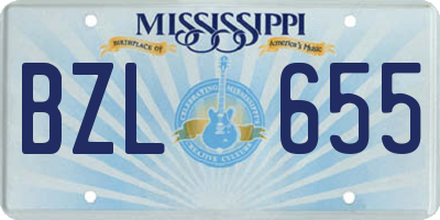 MS license plate BZL655