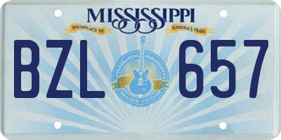 MS license plate BZL657