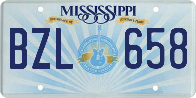 MS license plate BZL658