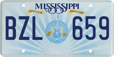MS license plate BZL659