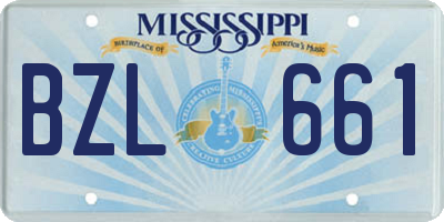 MS license plate BZL661