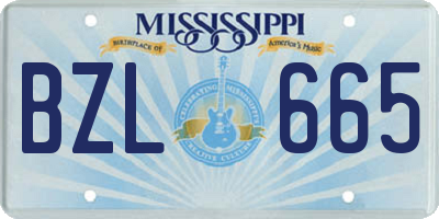 MS license plate BZL665