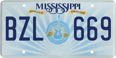 MS license plate BZL669