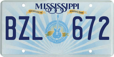 MS license plate BZL672