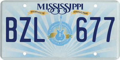 MS license plate BZL677