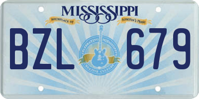 MS license plate BZL679
